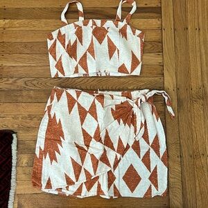 Medium Tribal Print Top and Skirt Set